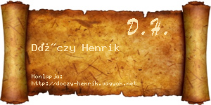 Dóczy Henrik névjegykártya